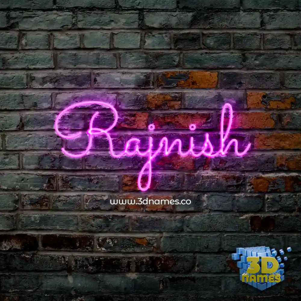 rajnish in Pink Neon style - 3D name wallpaper