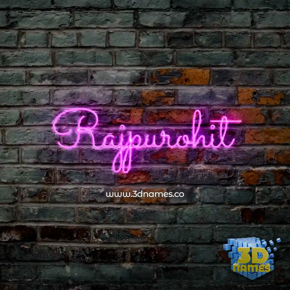 rajpurohit in Pink Neon style - 3D name wallpaper