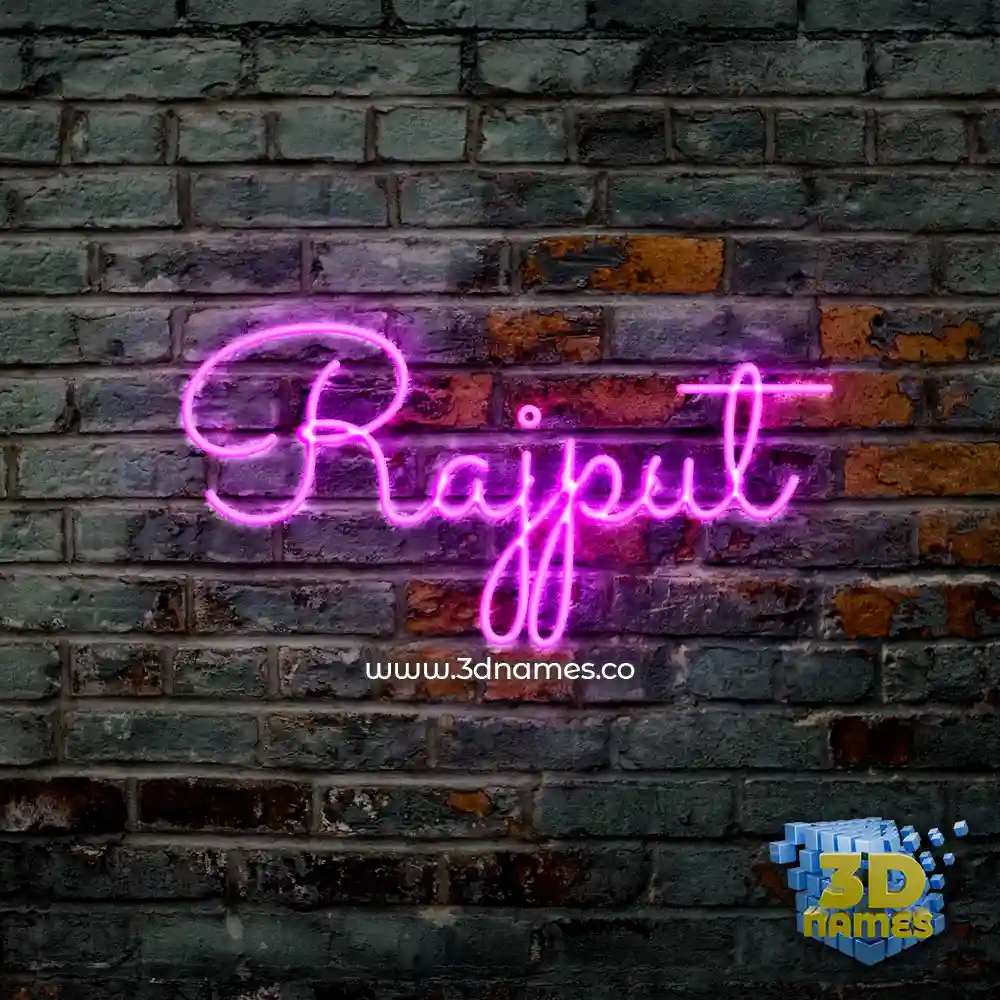 rajput in Pink Neon style - 3D name wallpaper