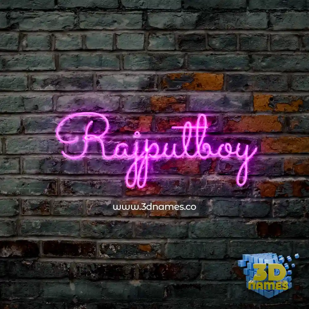 rajputboy in Pink Neon style - 3D name wallpaper