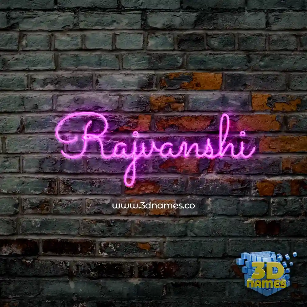 rajvanshi in Pink Neon style - 3D name wallpaper