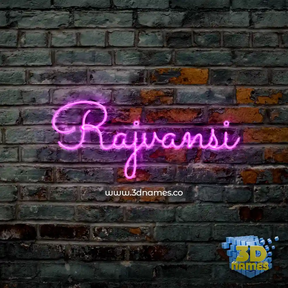 rajvansi in Pink Neon style - 3D name wallpaper