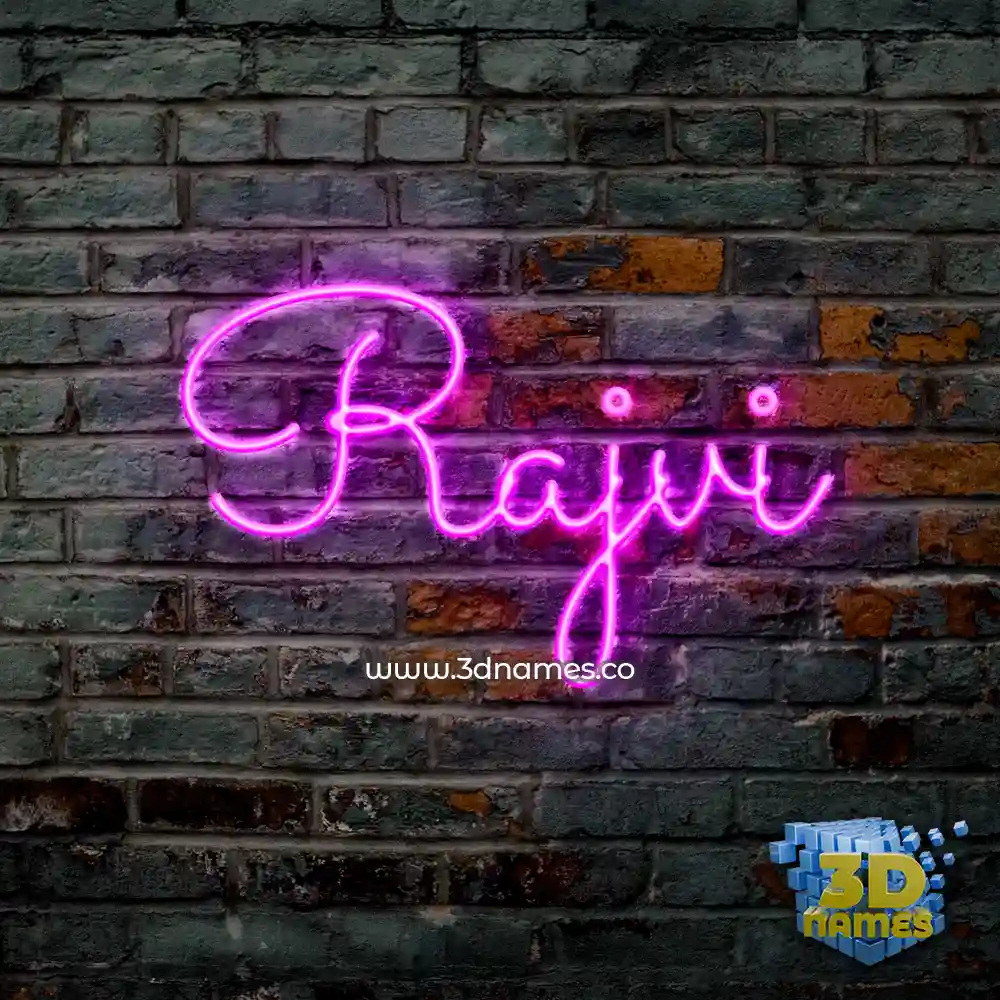 rajvi in Pink Neon style - 3D name wallpaper