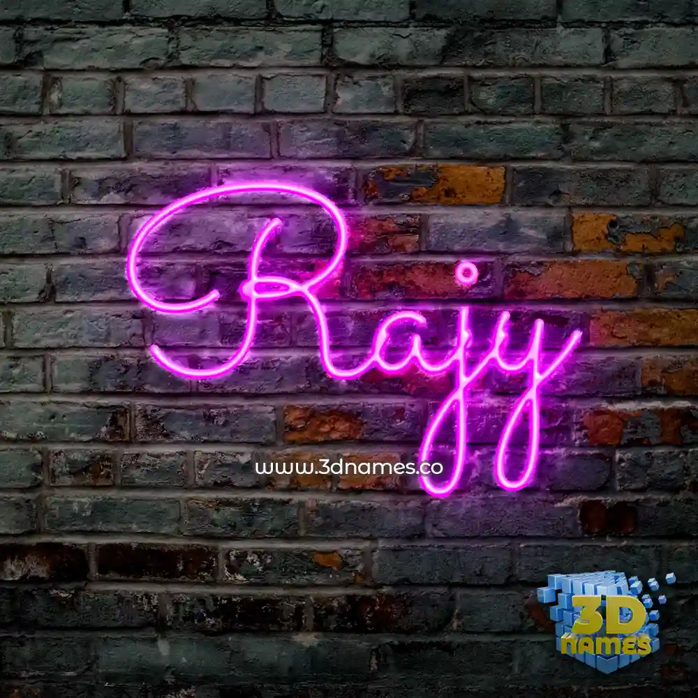 rajy in Pink Neon style - 3D name wallpaper