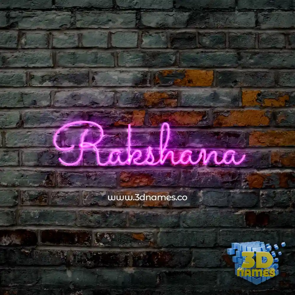 rakshana in Pink Neon style - 3D name wallpaper