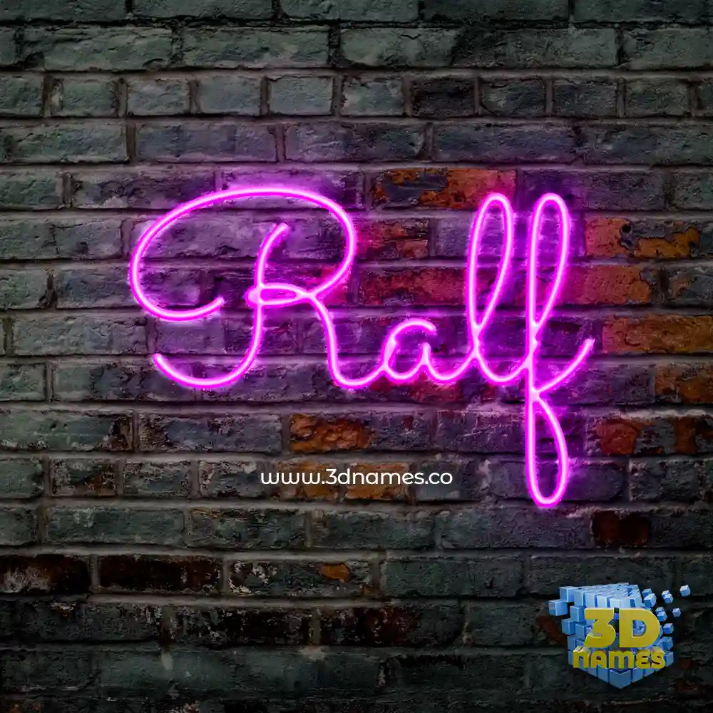 ralf in Pink Neon style - 3D name wallpaper