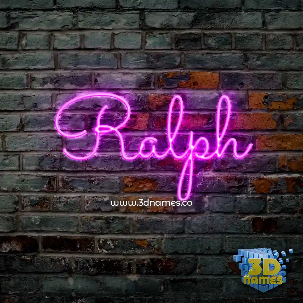 ralph in Pink Neon style - 3D name wallpaper