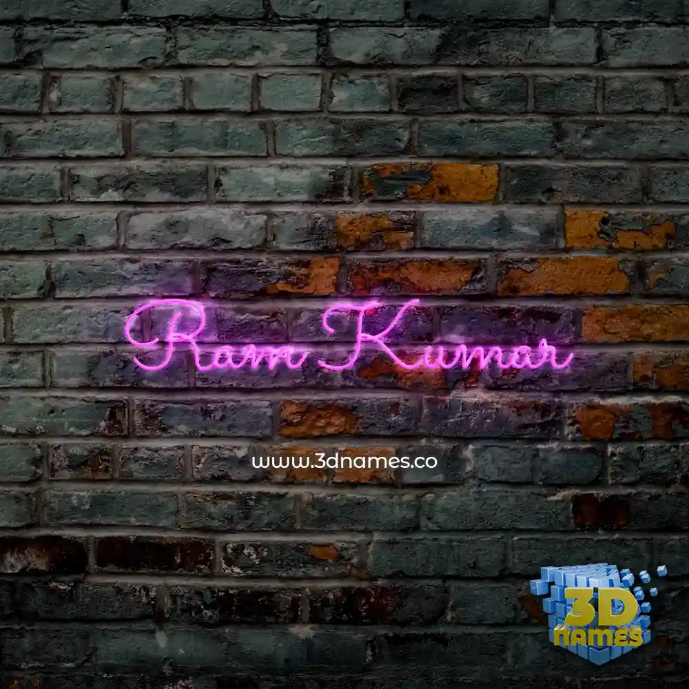 ram kumar in Pink Neon style - 3D name wallpaper