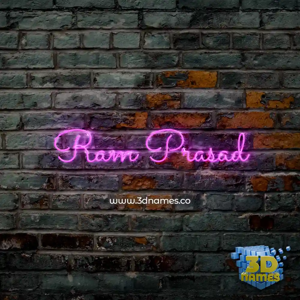 ram prasad in Pink Neon style - 3D name wallpaper