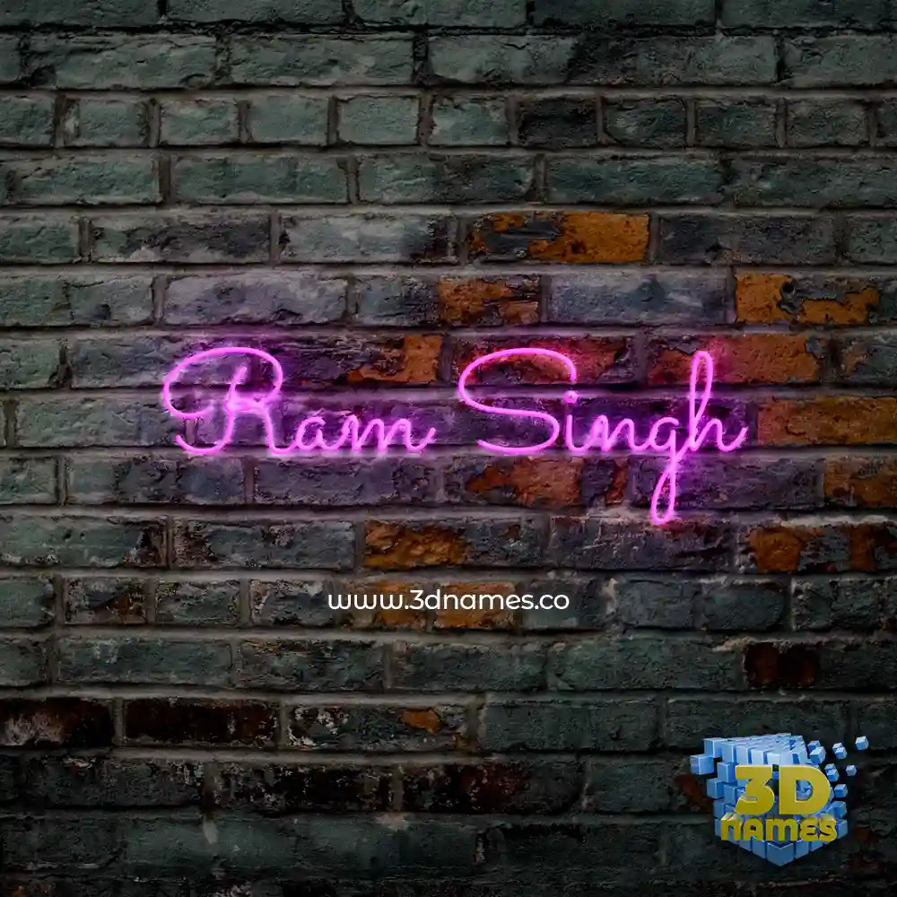 ram singh in Pink Neon style - 3D name wallpaper