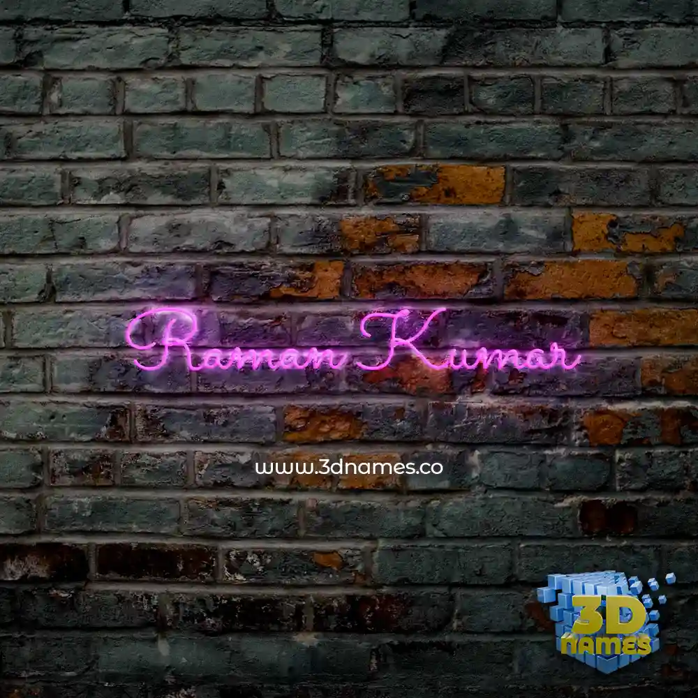 raman kumar in Pink Neon style - 3D name wallpaper