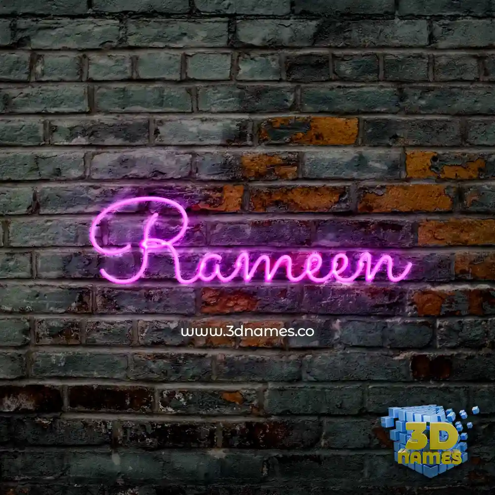 rameen in Pink Neon style - 3D name wallpaper