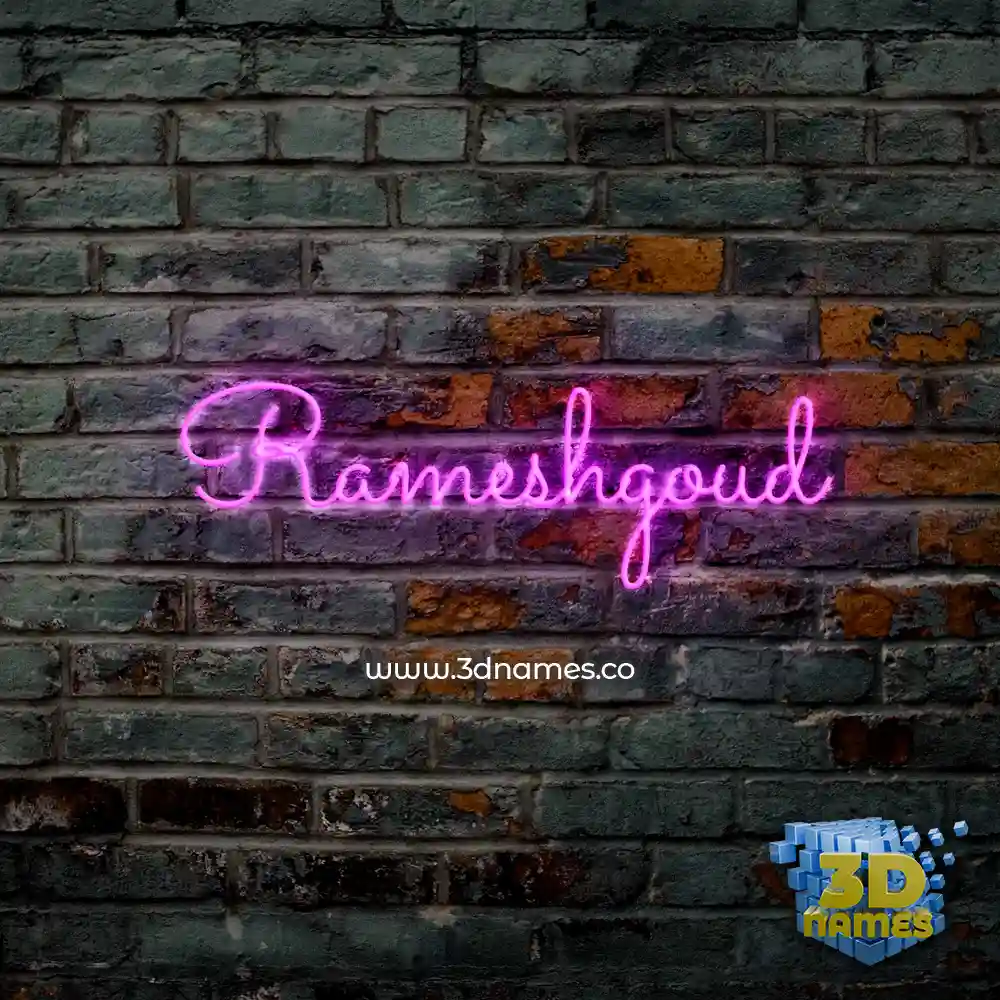 rameshgoud in Pink Neon style - 3D name wallpaper
