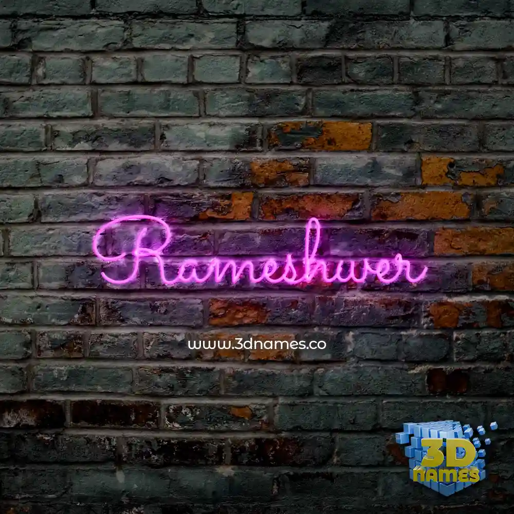 rameshwer in Pink Neon style - 3D name wallpaper