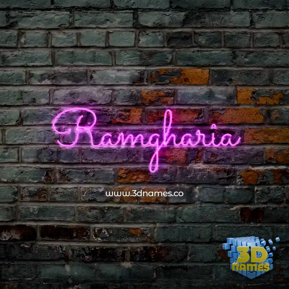ramgharia in Pink Neon style - 3D name wallpaper