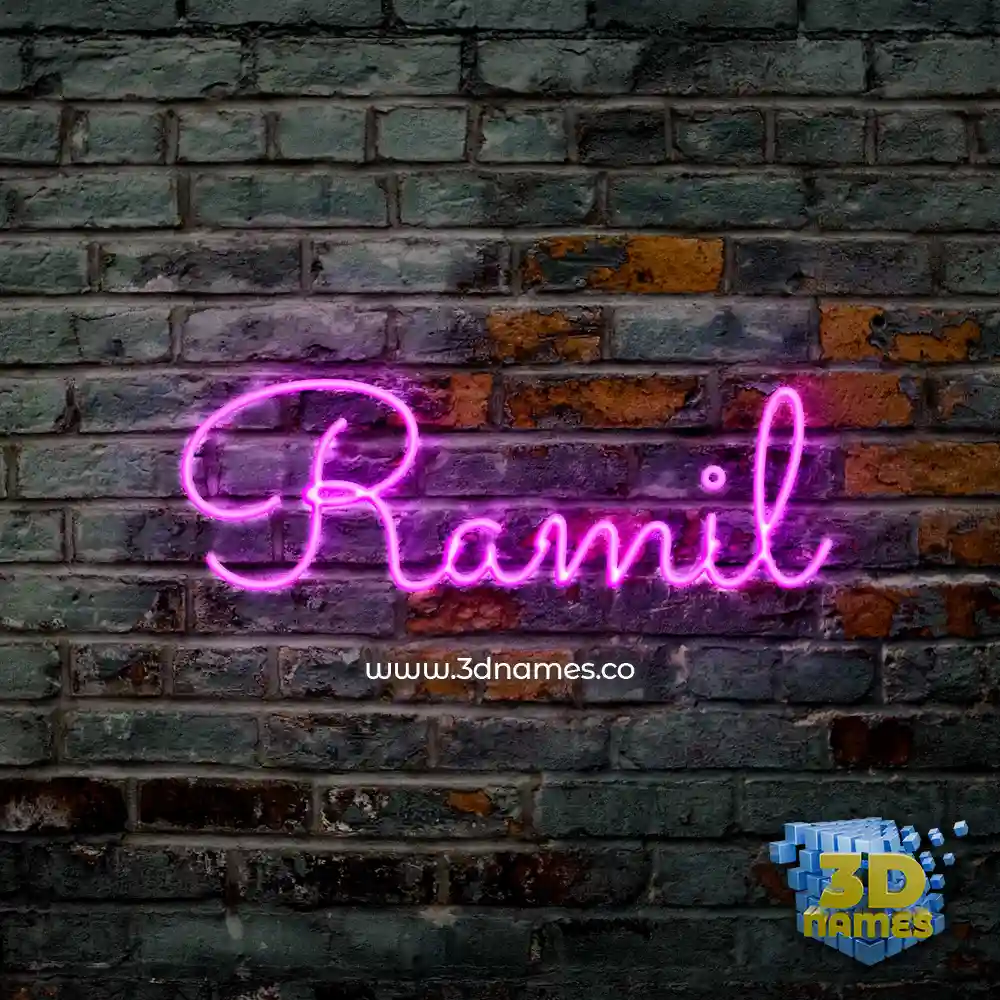 ramil in Pink Neon style - 3D name wallpaper