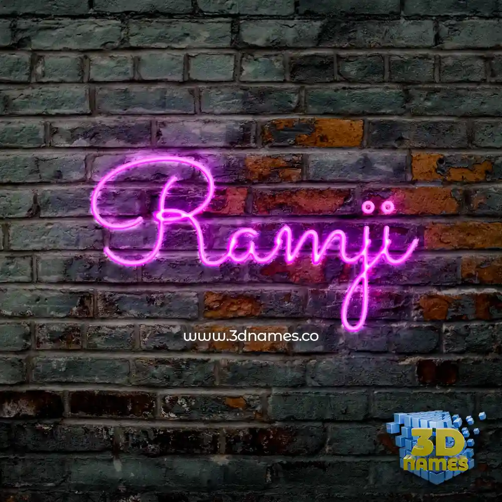 ramji in Pink Neon style - 3D name wallpaper
