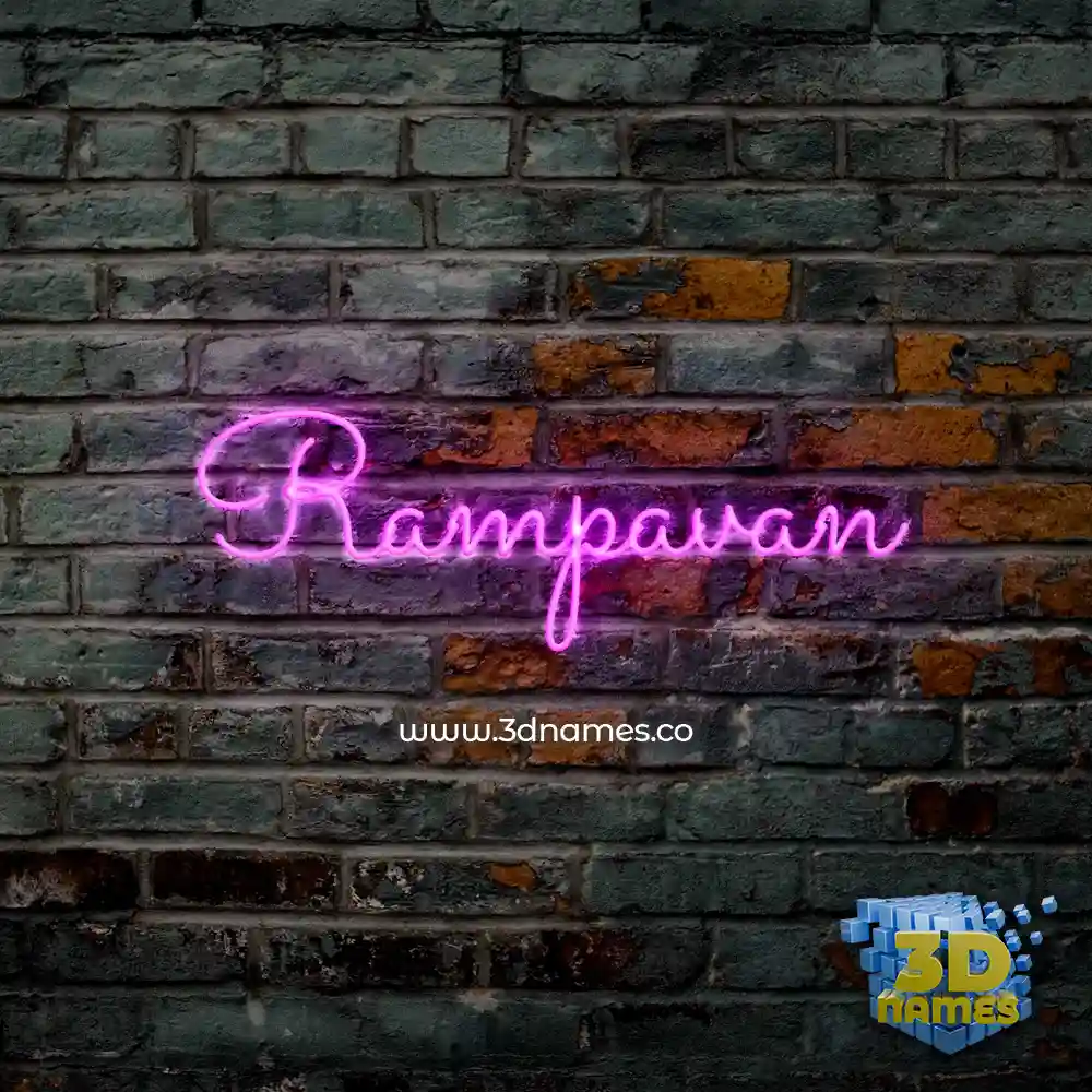 rampavan in Pink Neon style - 3D name wallpaper
