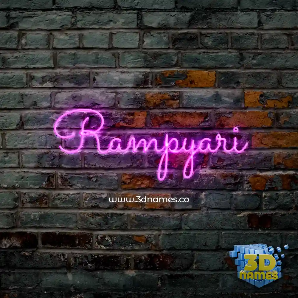 rampyari in Pink Neon style - 3D name wallpaper