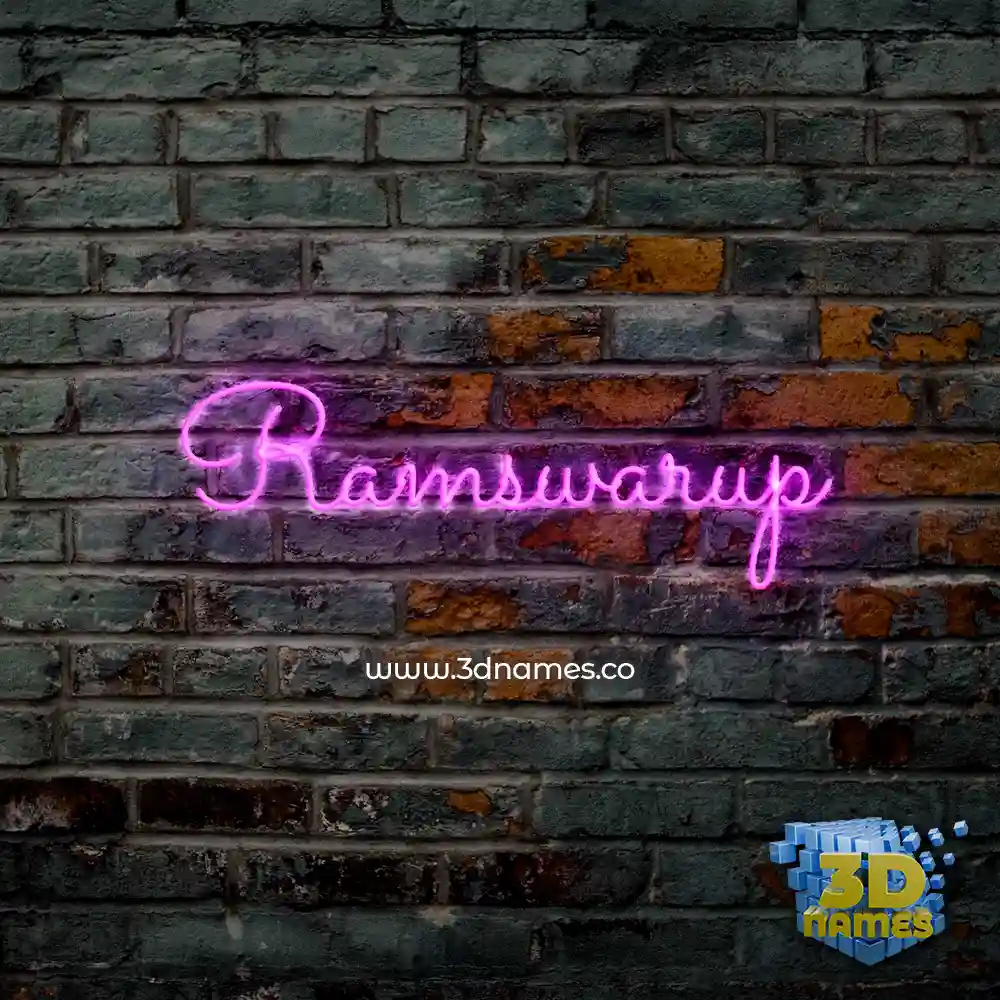 ramswarup in Pink Neon style - 3D name wallpaper