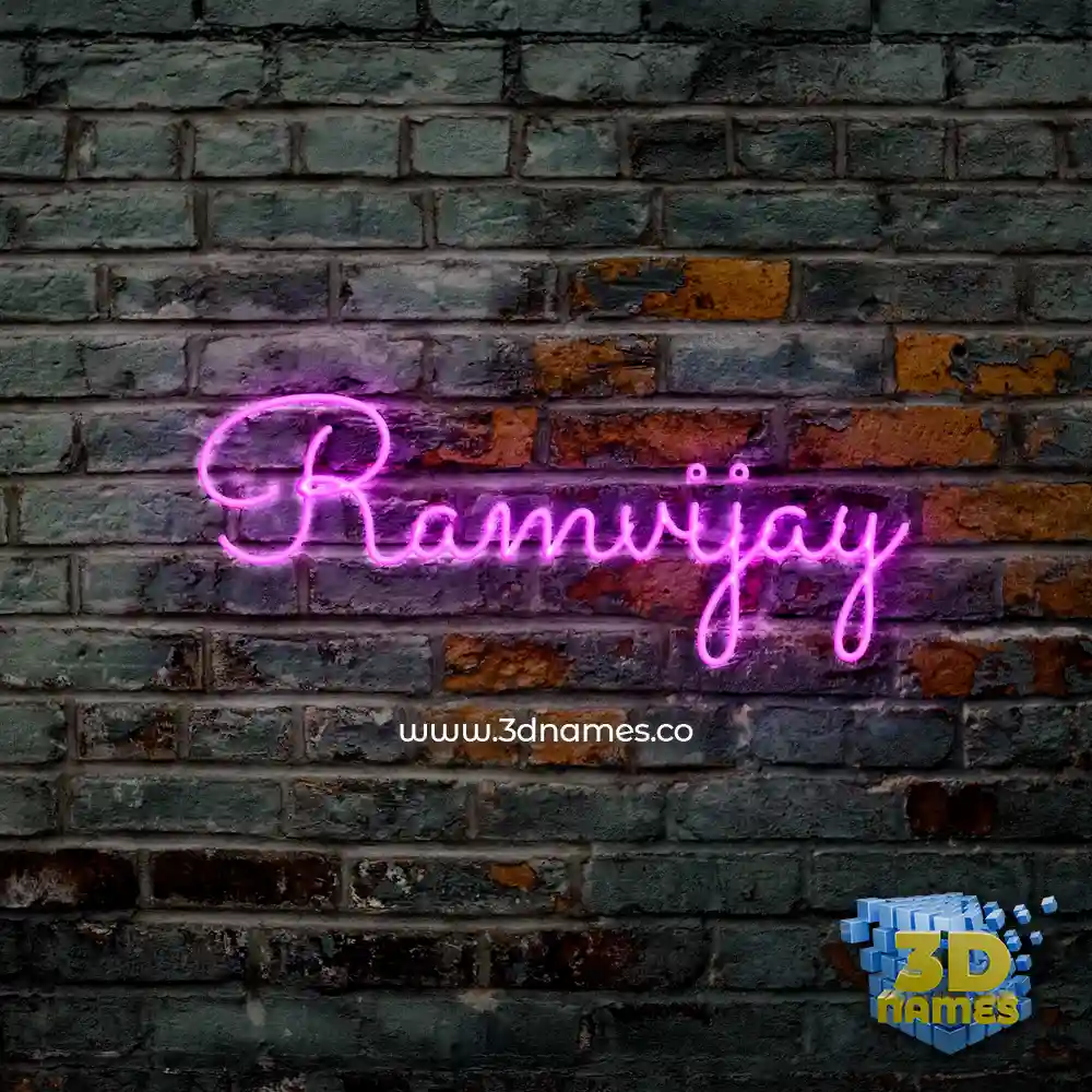 ramvijay in Pink Neon style - 3D name wallpaper