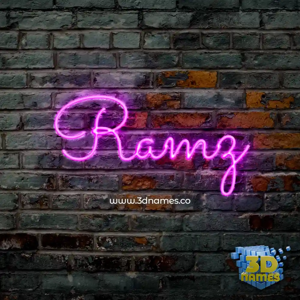 ramz in Pink Neon style - 3D name wallpaper