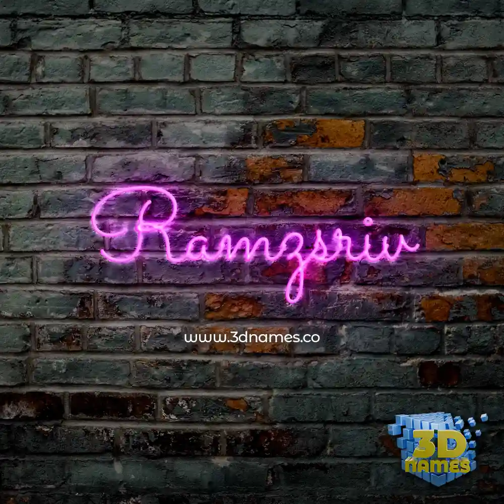 ramzsriv in Pink Neon style - 3D name wallpaper