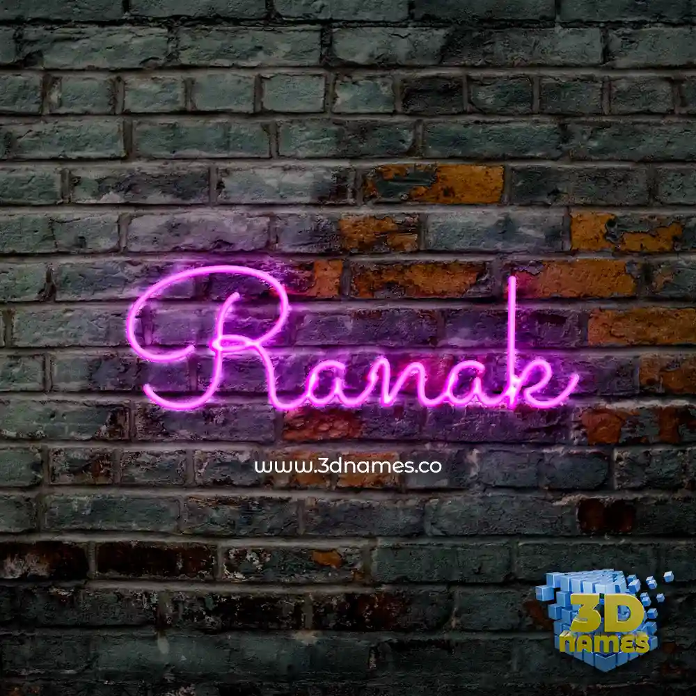 ranak in Pink Neon style - 3D name wallpaper