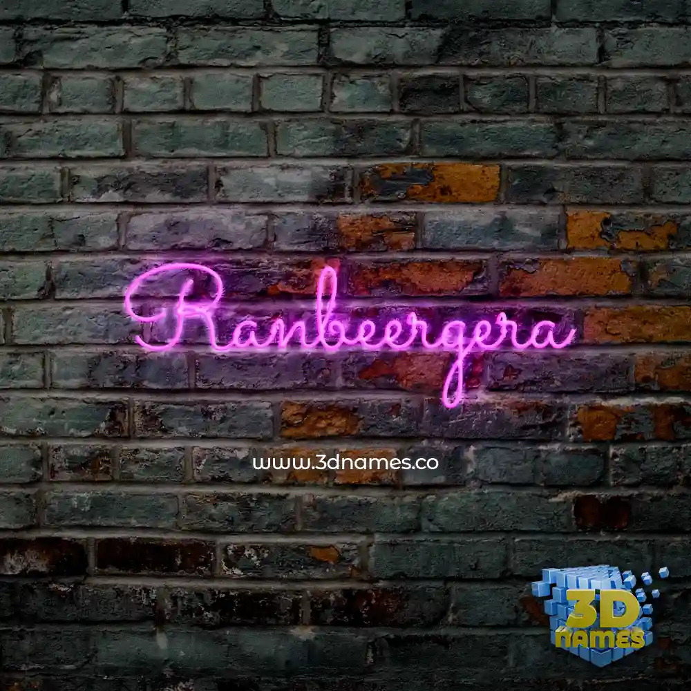 ranbeergera in Pink Neon style - 3D name wallpaper