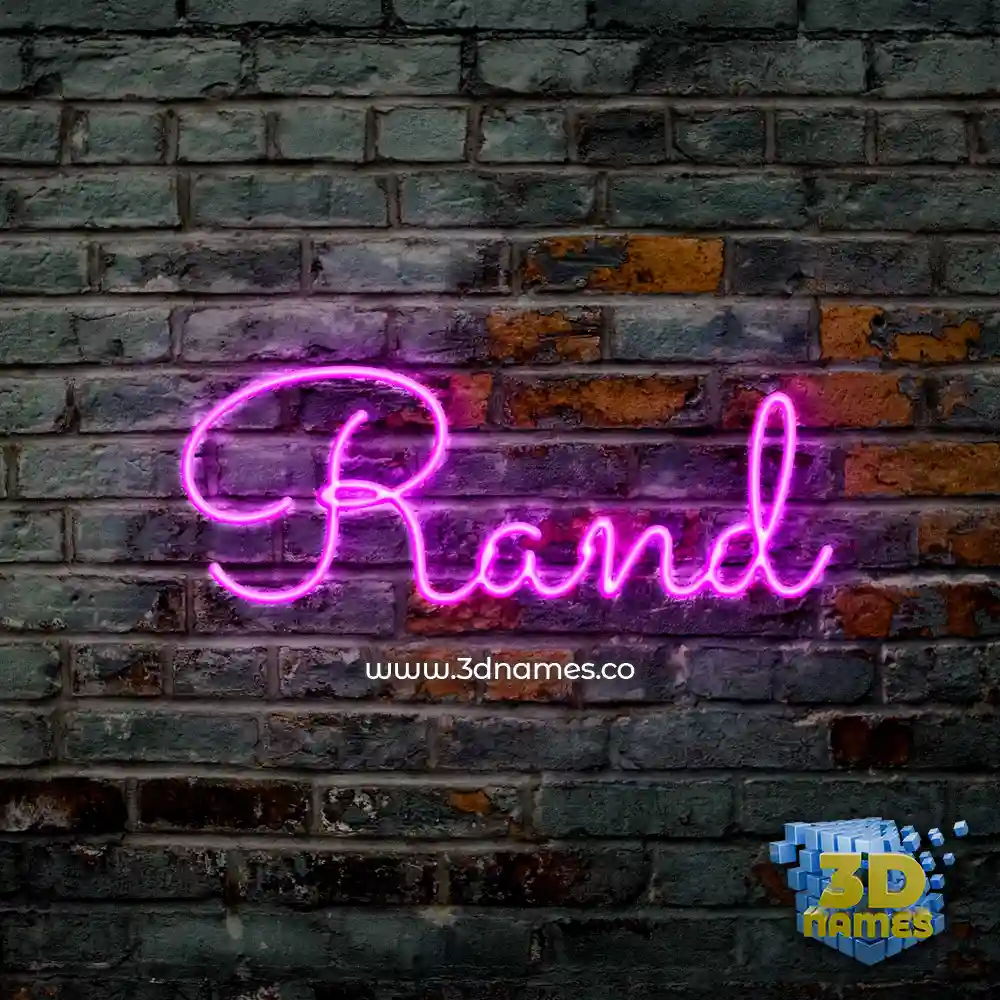 rand in Pink Neon style - 3D name wallpaper