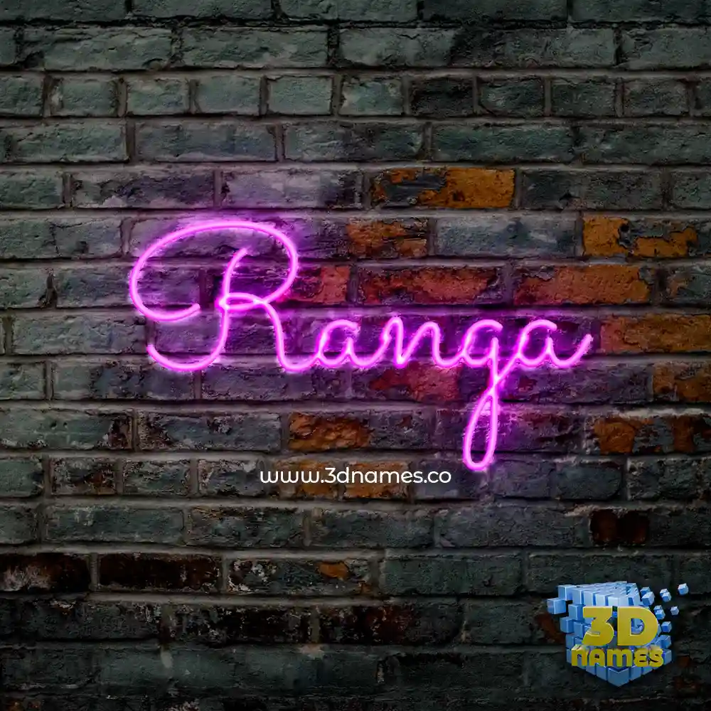ranga in Pink Neon style - 3D name wallpaper