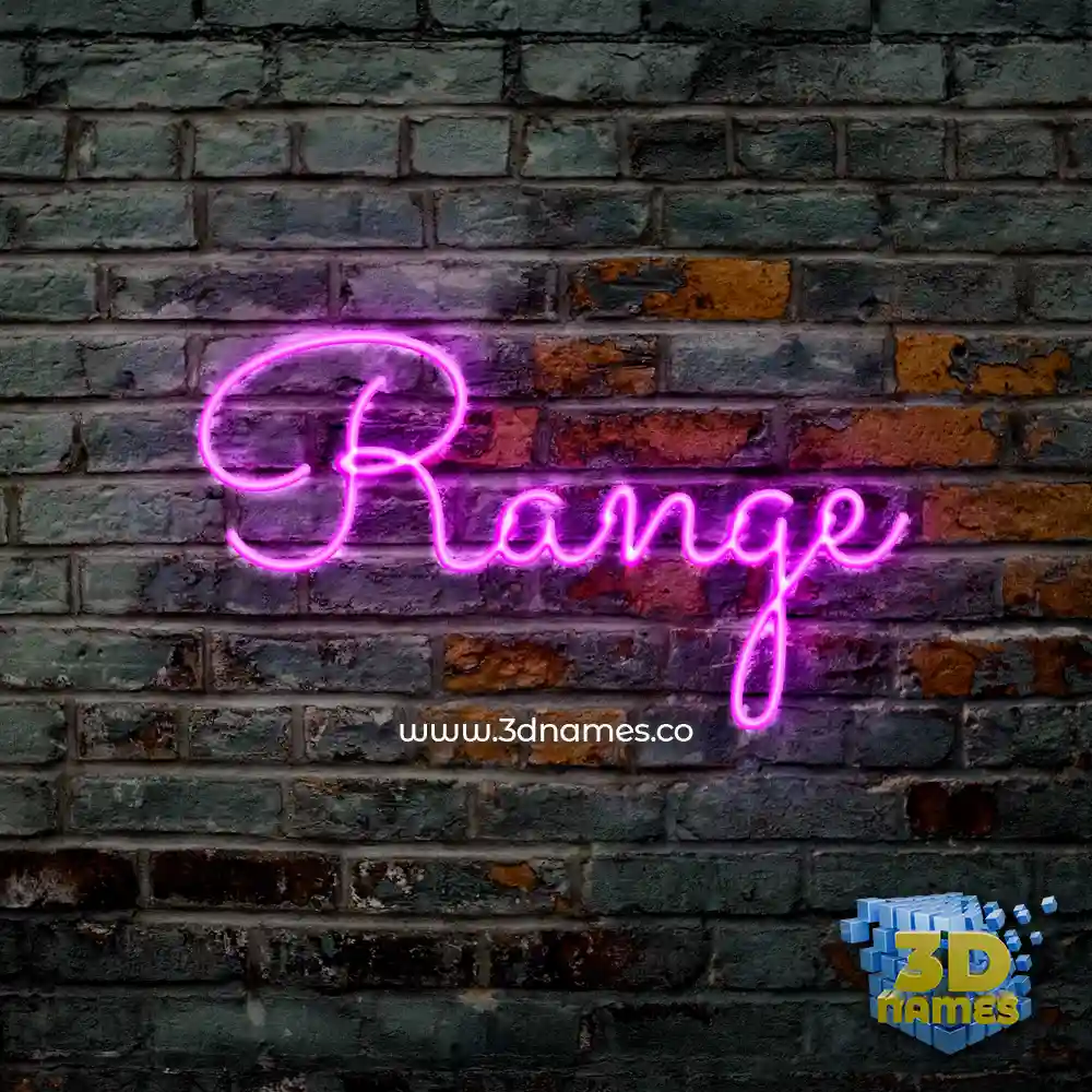 range in Pink Neon style - 3D name wallpaper