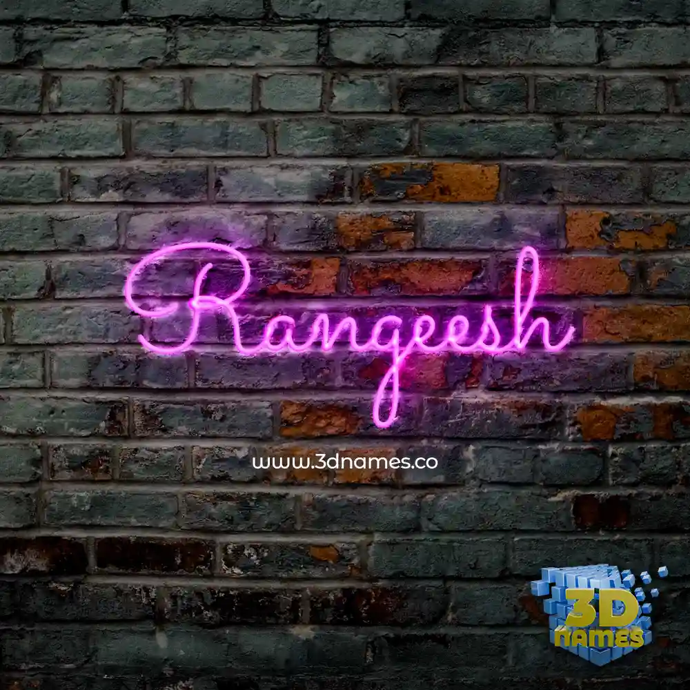 rangeesh in Pink Neon style - 3D name wallpaper