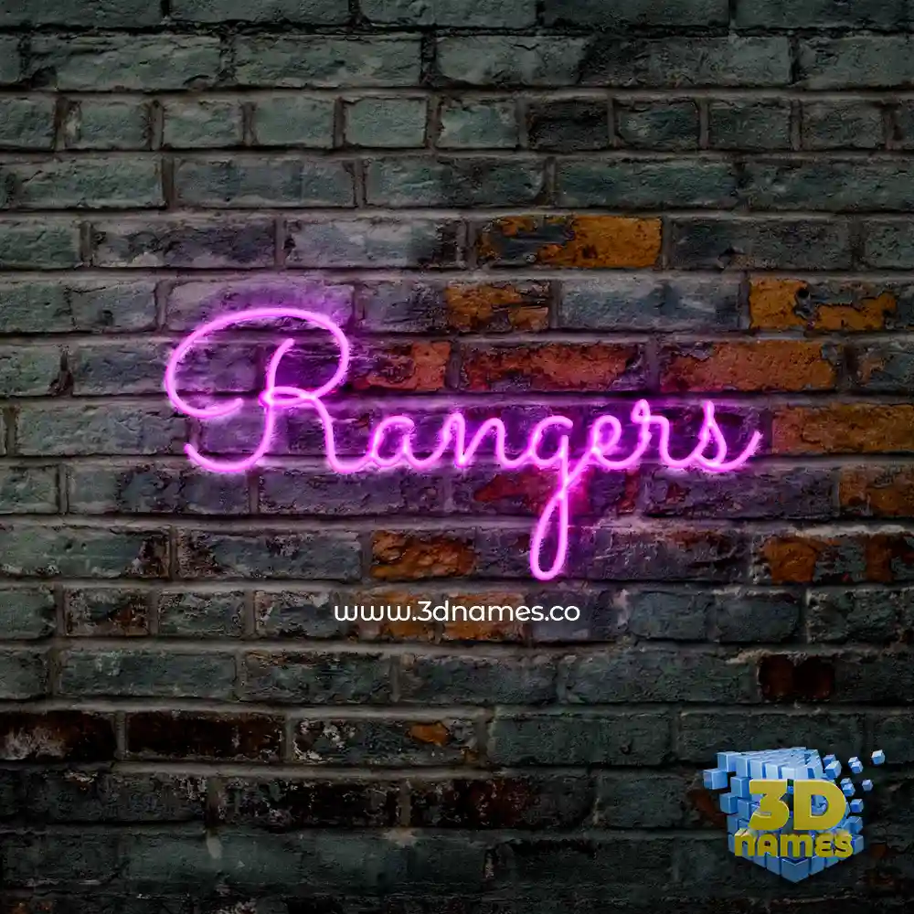 rangers in Pink Neon style - 3D name wallpaper