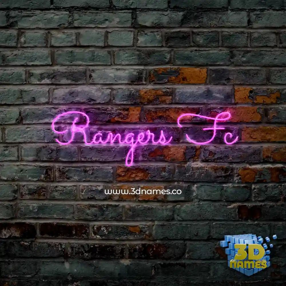rangers fc in Pink Neon style - 3D name wallpaper