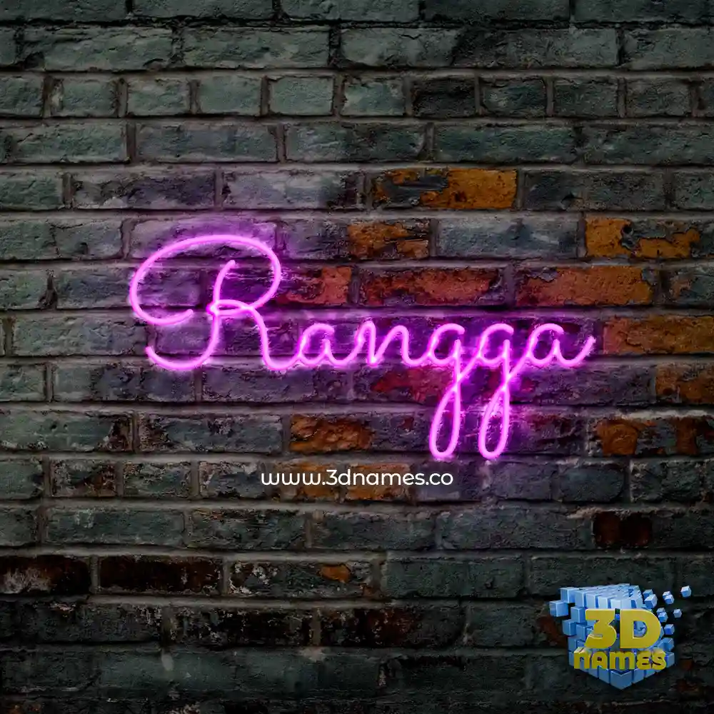 rangga in Pink Neon style - 3D name wallpaper