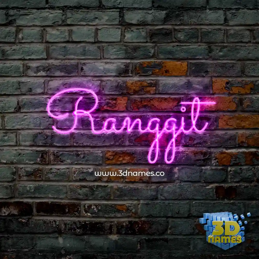 ranggit in Pink Neon style - 3D name wallpaper