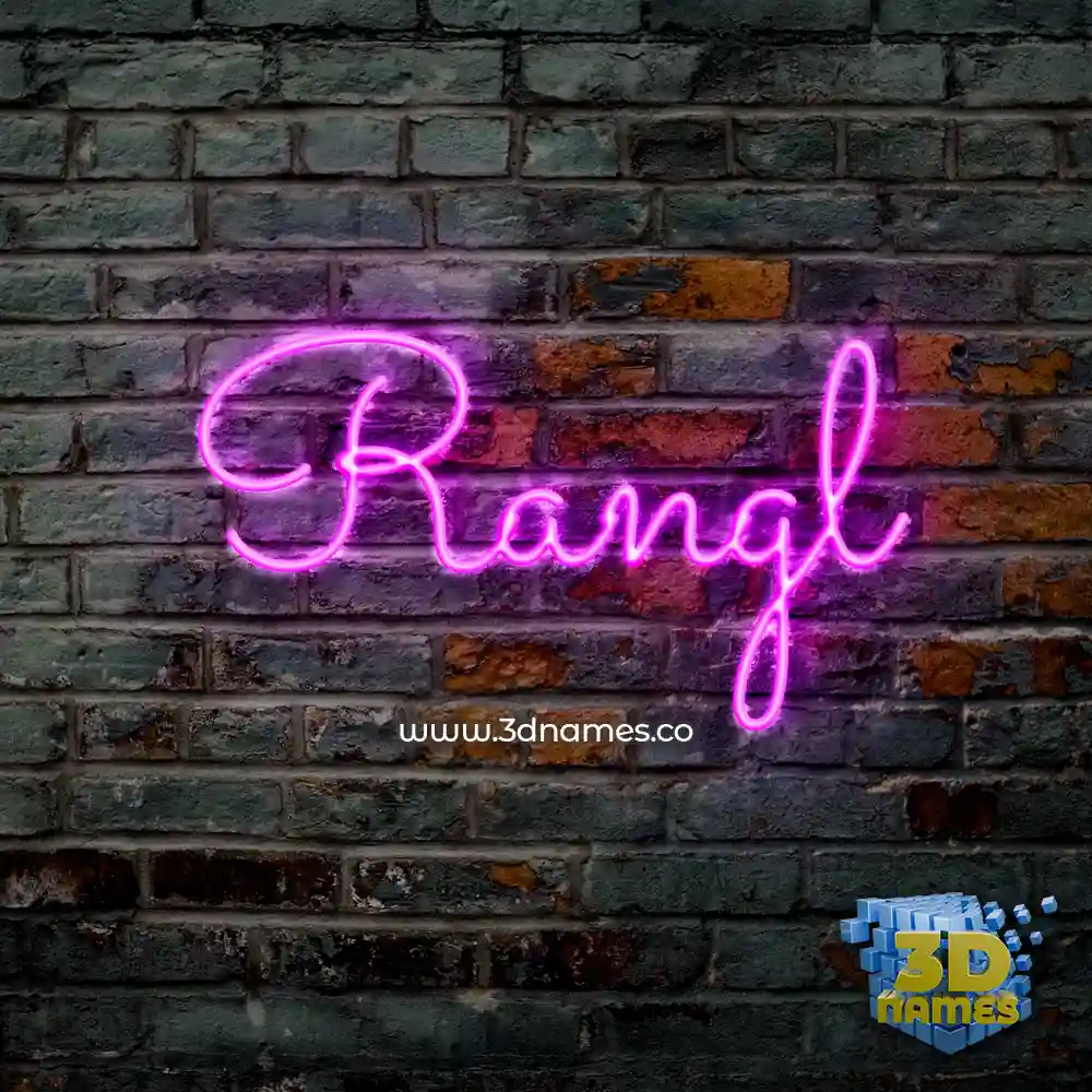 rangl in Pink Neon style - 3D name wallpaper