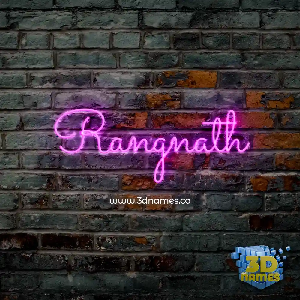 rangnath in Pink Neon style - 3D name wallpaper