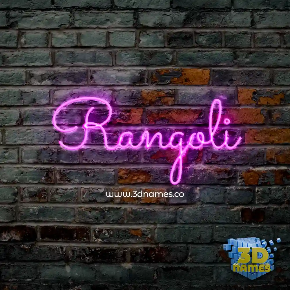 rangoli in Pink Neon style - 3D name wallpaper