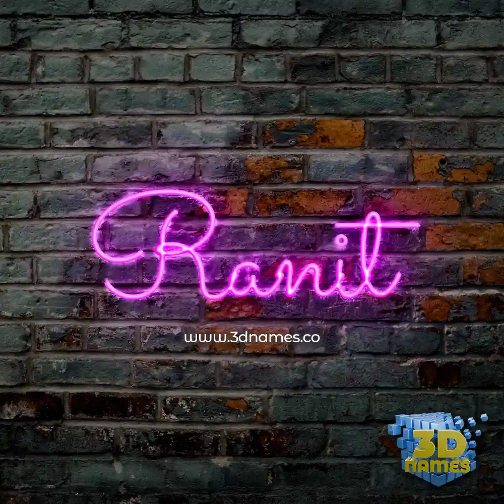 ranit in Pink Neon style - 3D name wallpaper