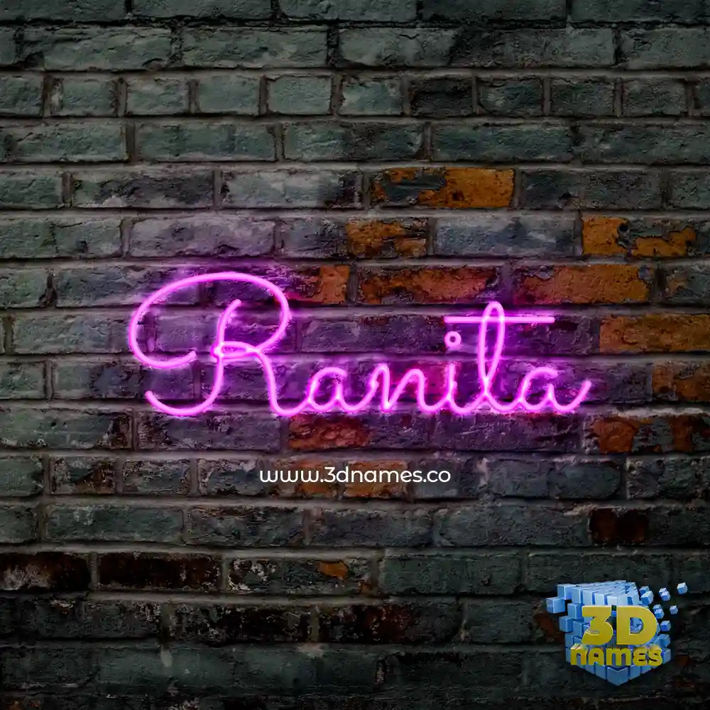 ranita in Pink Neon style - 3D name wallpaper