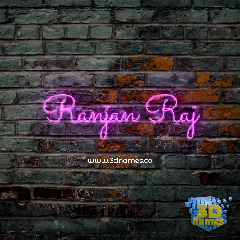 ranjan raj in Pink Neon style - 3D name wallpaper