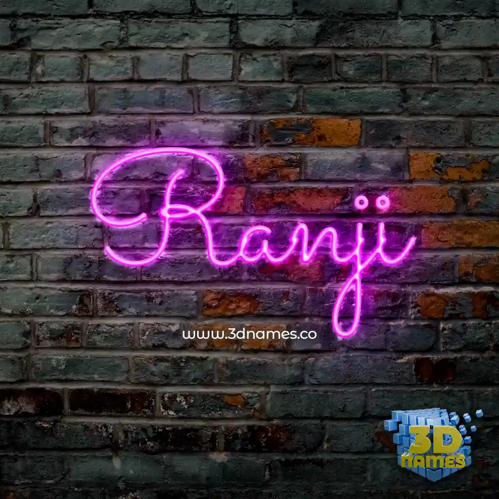 ranji in Pink Neon style - 3D name wallpaper