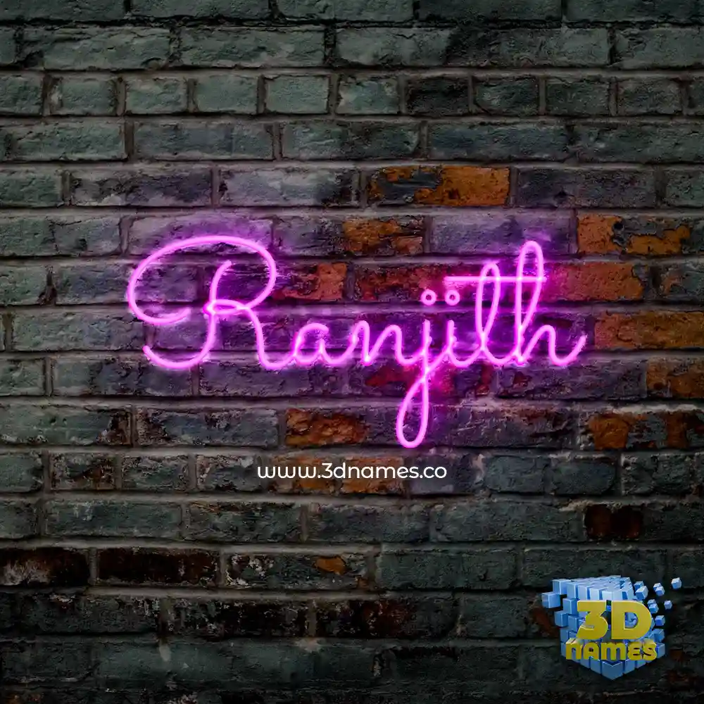 ranjith in Pink Neon style - 3D name wallpaper