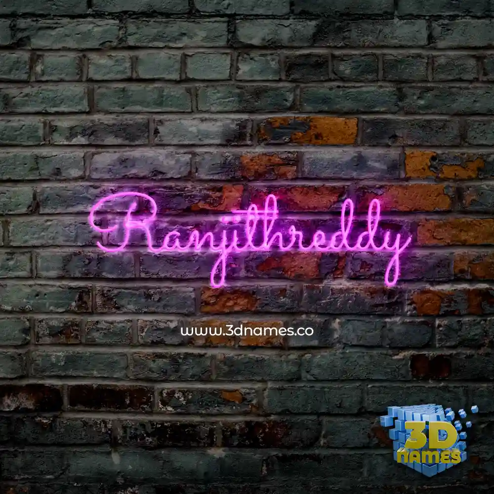 ranjithreddy in Pink Neon style - 3D name wallpaper