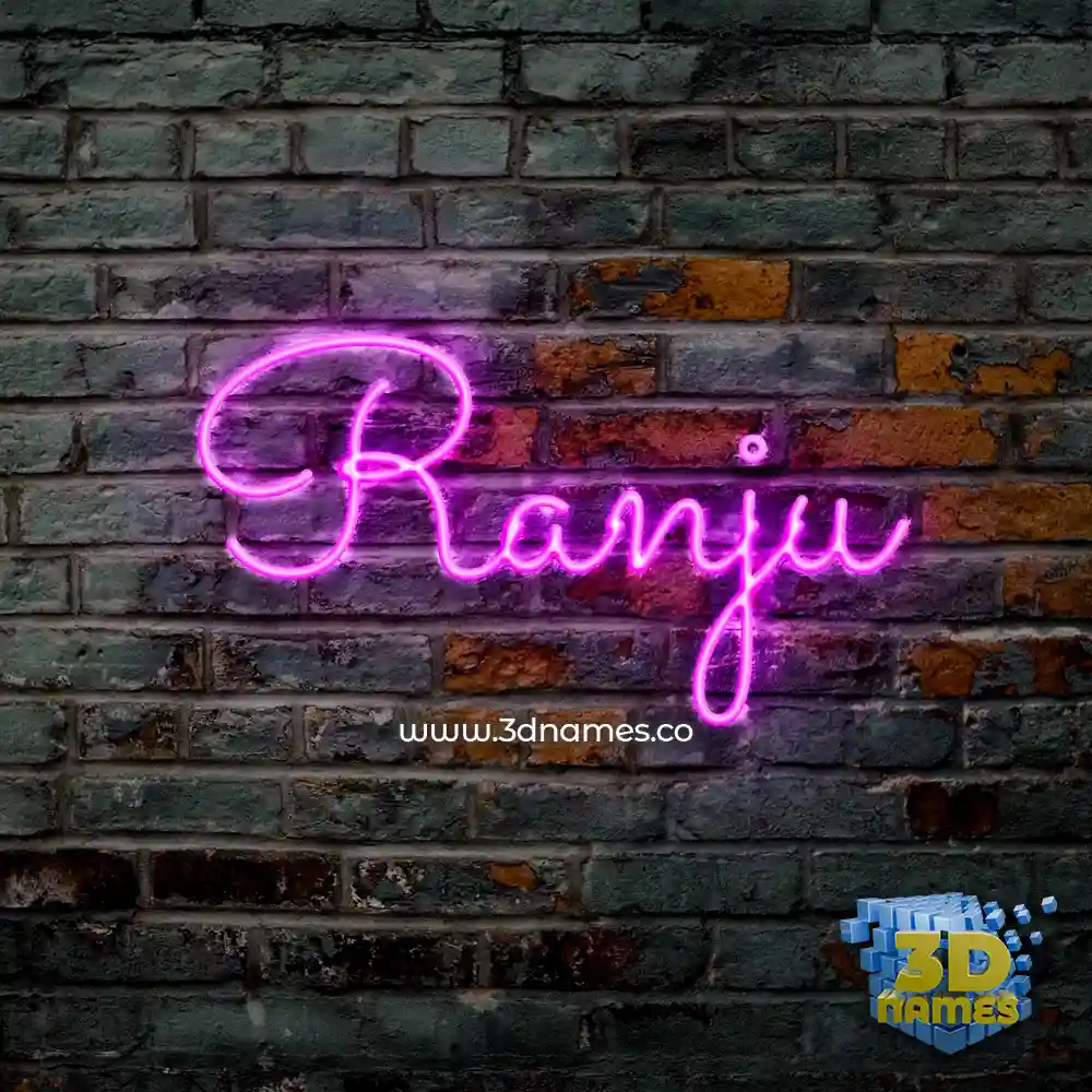 ranju in Pink Neon style - 3D name wallpaper