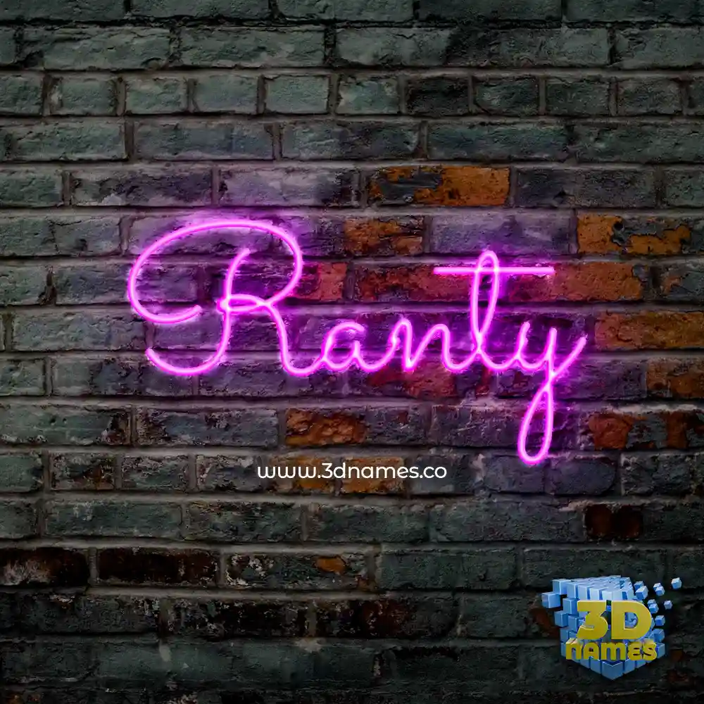 ranty in Pink Neon style - 3D name wallpaper
