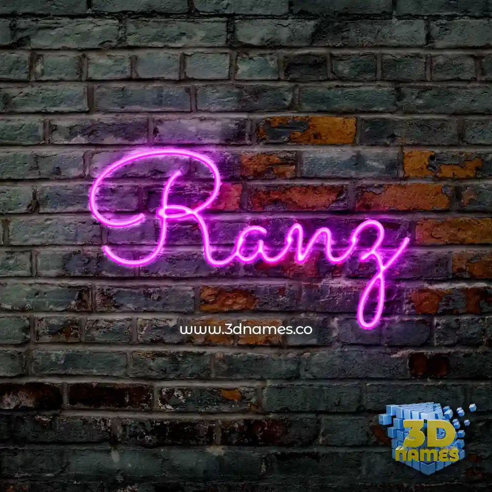 ranz in Pink Neon style - 3D name wallpaper