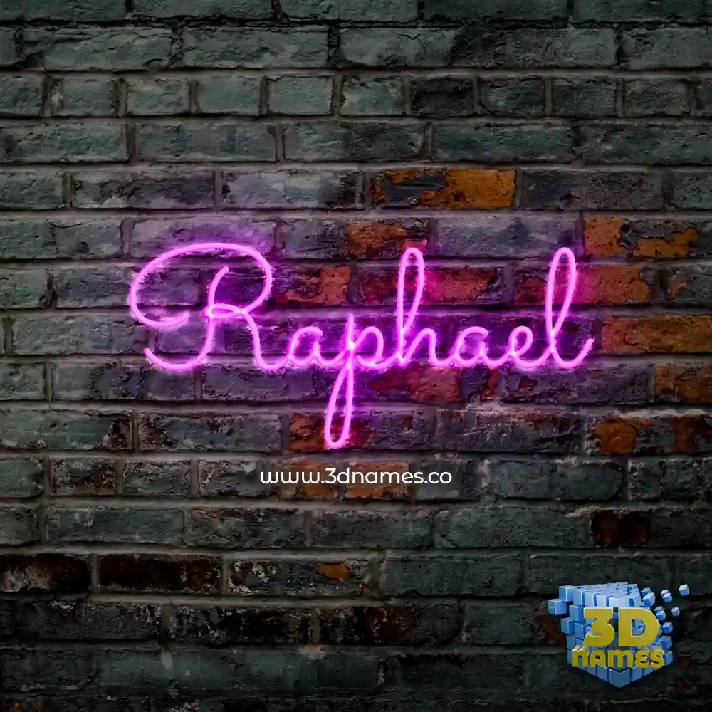 raphael in Pink Neon style - 3D name wallpaper